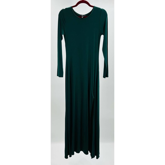 LULU'S XS green Swept Away Forest Long Sleeve Stretch Jersey Maxi Dress NEW B95 - Picture 7 of 7